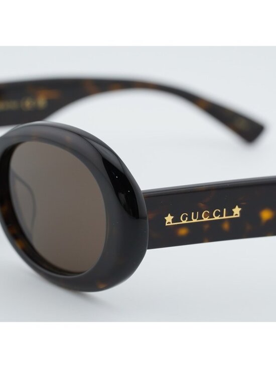 Gucci GG1587SA 002 Sunglasses Dark Havana Oval Frame, Brown Lenses main image 8